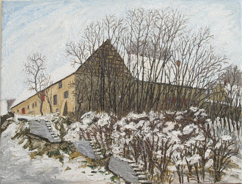 Farmbuildings in snow